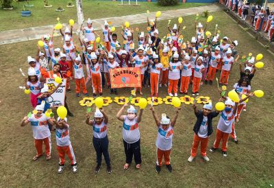 notícia: Alunos da Rede Municipal fazem mobilização de proteção contra o abuso sexual 