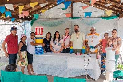 notícia: Aula sobre compostagem doméstica, promovida pela Prefeitura de Benevides, atrai interessados no aproveitamento de resíduos