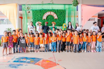 notícia: Semana do Bebê levou contação de histórias do imaginário popular para as crianças dos CMEIs de Benevides 