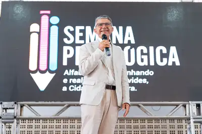notícia: Benevides abre Semana Pedagógica 2026 com palestra de Veveu Arruda e foco na alfabetização