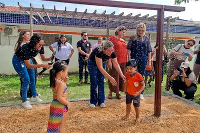 notícia: Prefeitura de Benevides inaugura no CMEI Juritis o Projeto Piloto do Parque Naturalizado